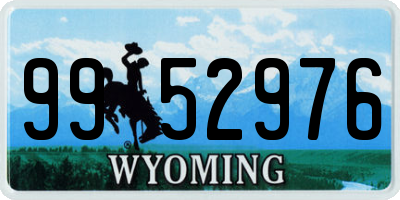 WY license plate 9952976