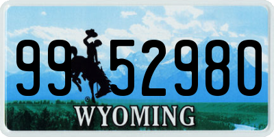 WY license plate 9952980