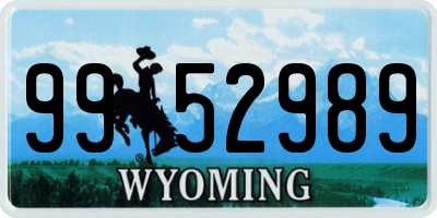 WY license plate 9952989