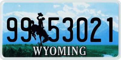 WY license plate 9953021