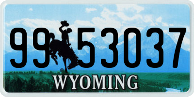 WY license plate 9953037