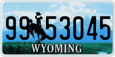 WY license plate 9953045