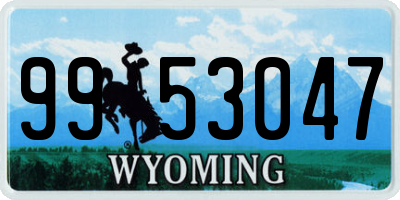 WY license plate 9953047