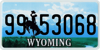 WY license plate 9953068