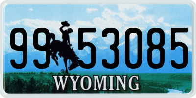 WY license plate 9953085