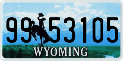 WY license plate 9953105