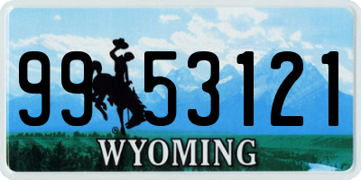 WY license plate 9953121