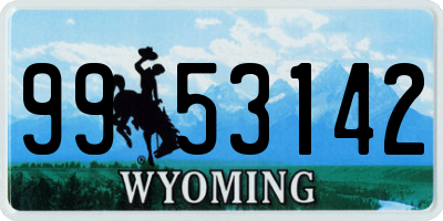 WY license plate 9953142