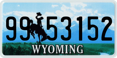 WY license plate 9953152