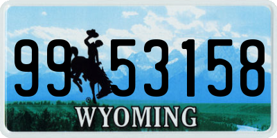 WY license plate 9953158