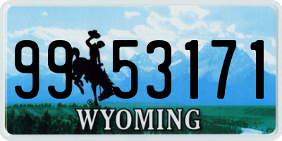 WY license plate 9953171
