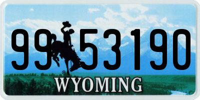WY license plate 9953190