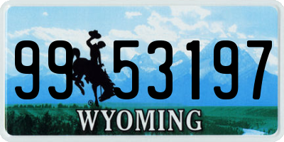 WY license plate 9953197