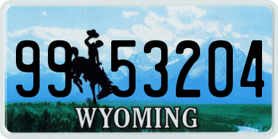 WY license plate 9953204