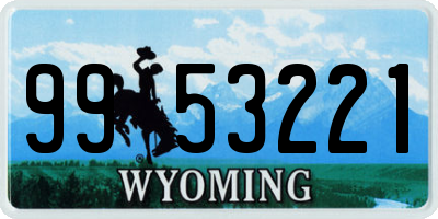 WY license plate 9953221