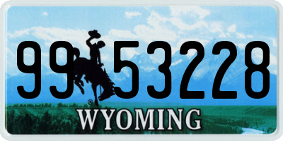 WY license plate 9953228