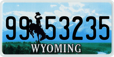 WY license plate 9953235