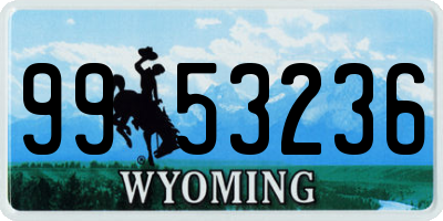 WY license plate 9953236
