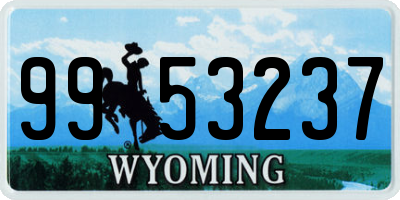 WY license plate 9953237