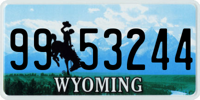 WY license plate 9953244
