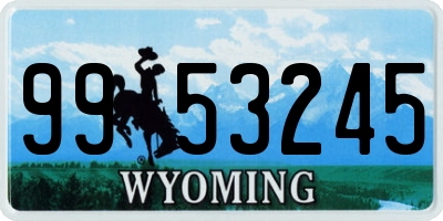 WY license plate 9953245