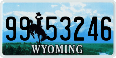 WY license plate 9953246
