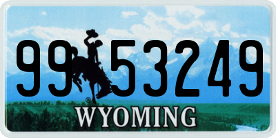WY license plate 9953249