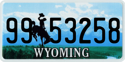WY license plate 9953258
