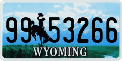 WY license plate 9953266
