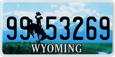 WY license plate 9953269