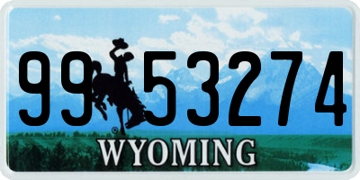 WY license plate 9953274