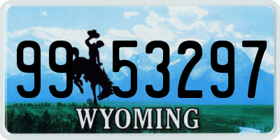 WY license plate 9953297
