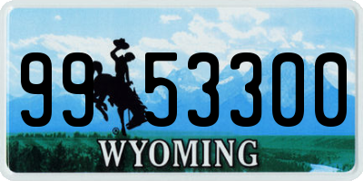 WY license plate 9953300