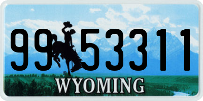 WY license plate 9953311