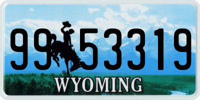 WY license plate 9953319