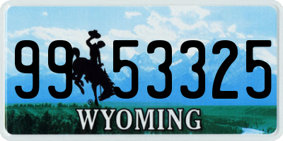 WY license plate 9953325
