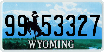 WY license plate 9953327