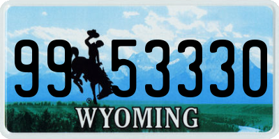 WY license plate 9953330
