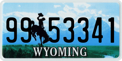 WY license plate 9953341