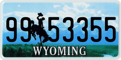 WY license plate 9953355