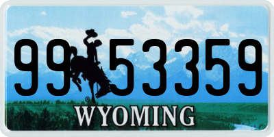 WY license plate 9953359