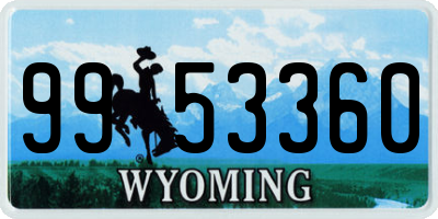 WY license plate 9953360