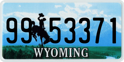 WY license plate 9953371