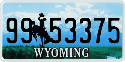 WY license plate 9953375