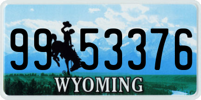 WY license plate 9953376