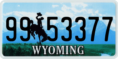 WY license plate 9953377