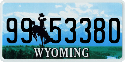 WY license plate 9953380
