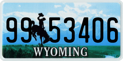 WY license plate 9953406