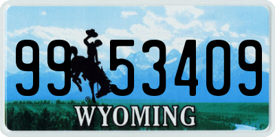 WY license plate 9953409