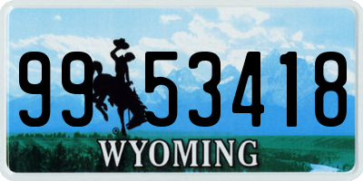 WY license plate 9953418